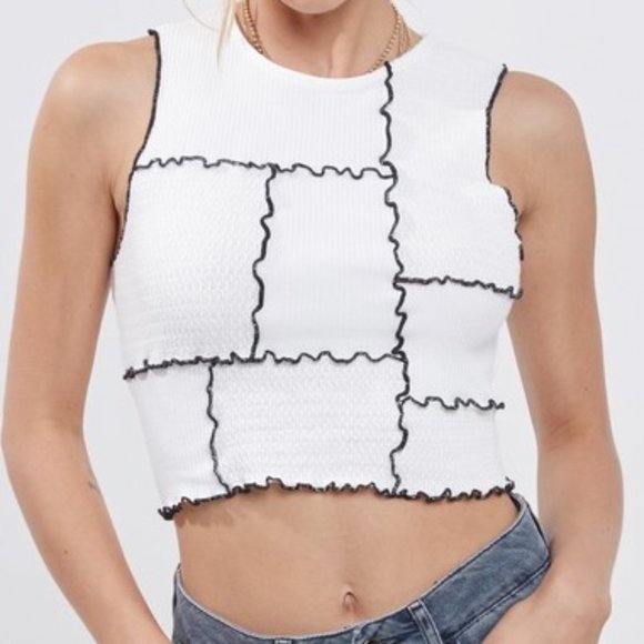 The Wild Clover Tops - ❌SOLD OUT❌ AROUND THE BLOCK PATCHWORK CROP TOP